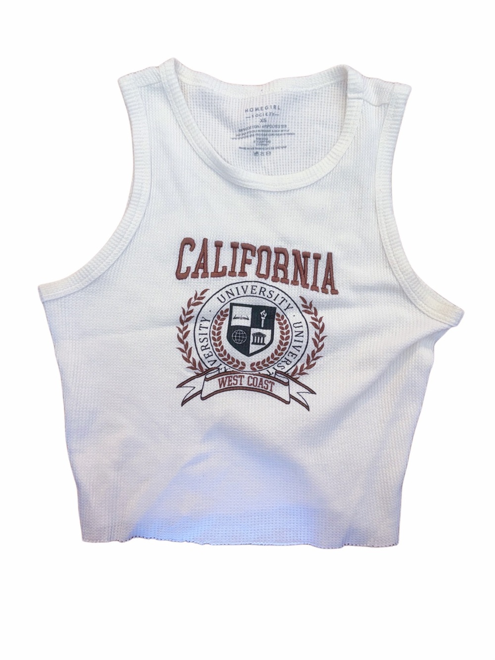 California Graphic White Tank Top